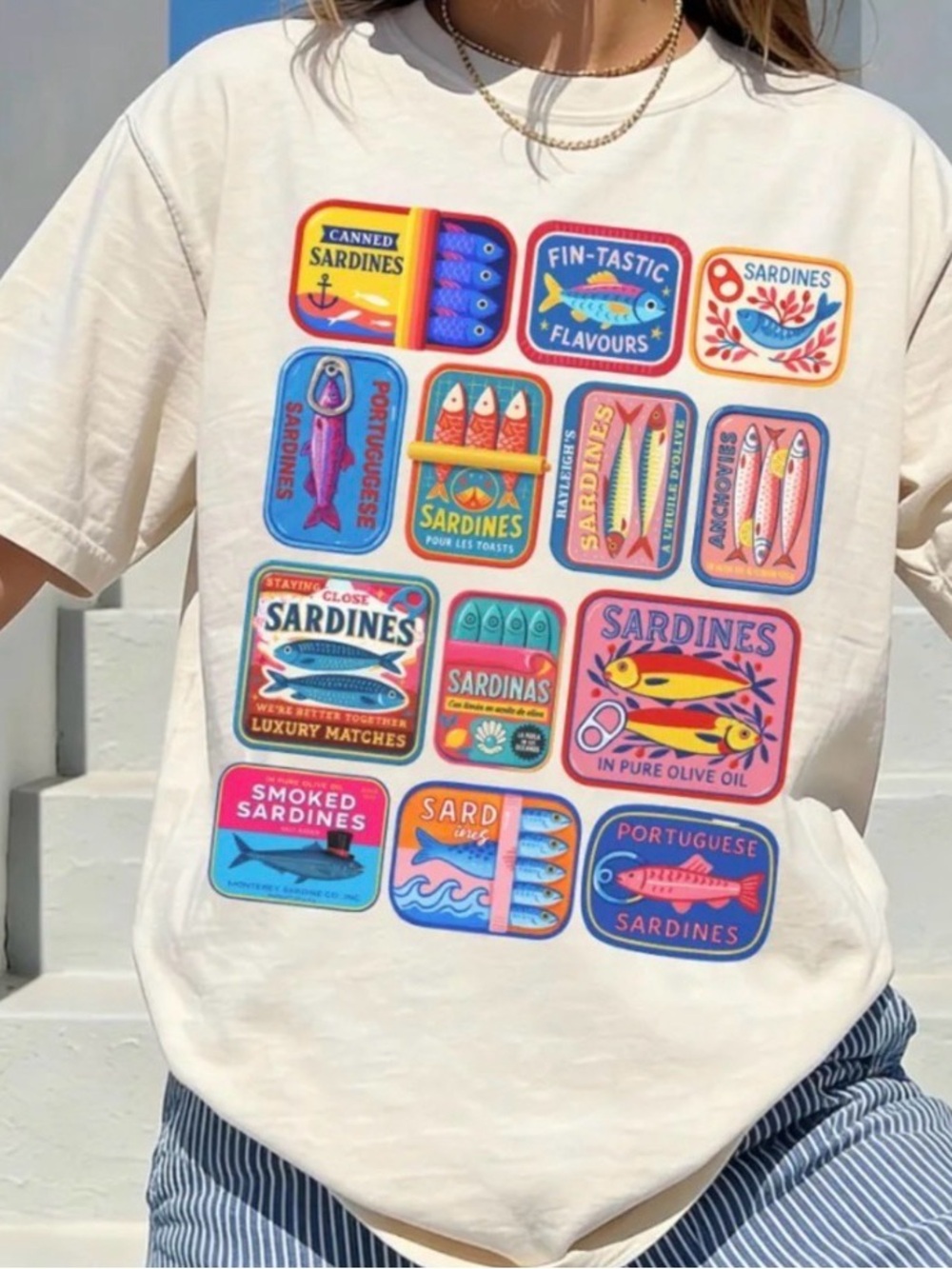 Fish Mermaids Sardines Comfort Color Tee, La Dolce Vita Amalfi Tomato T-Shirt